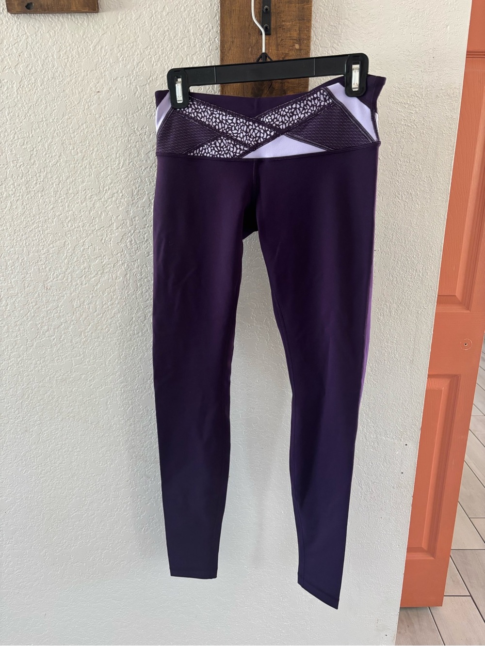 lululemon athletica Purple Wunder Under Leggings with Purple Crisscross Waist